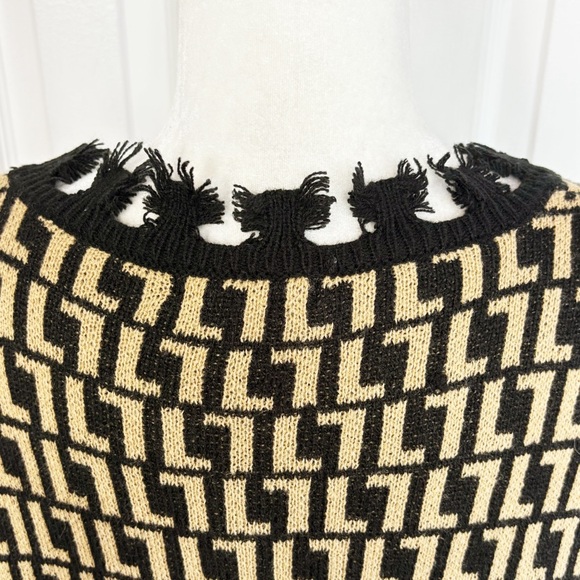 NWT Trendy Threads Tan & Black Distressed Grunge Knit Sweater 3X - Picture 15 of 16